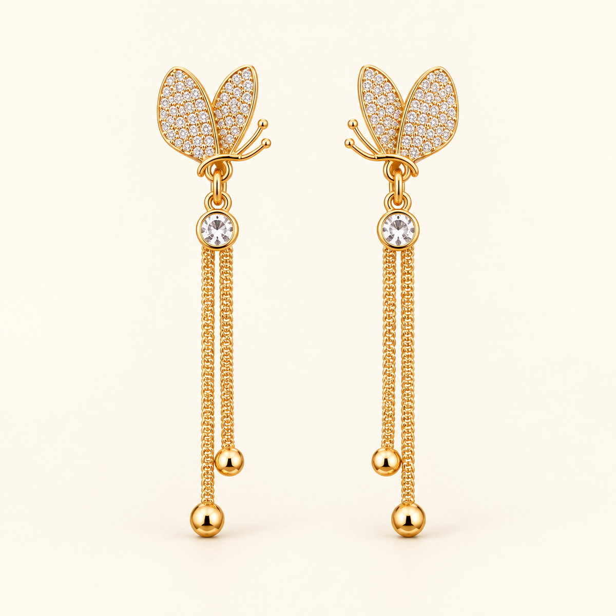 Butterfly Crystal Drop Earrings