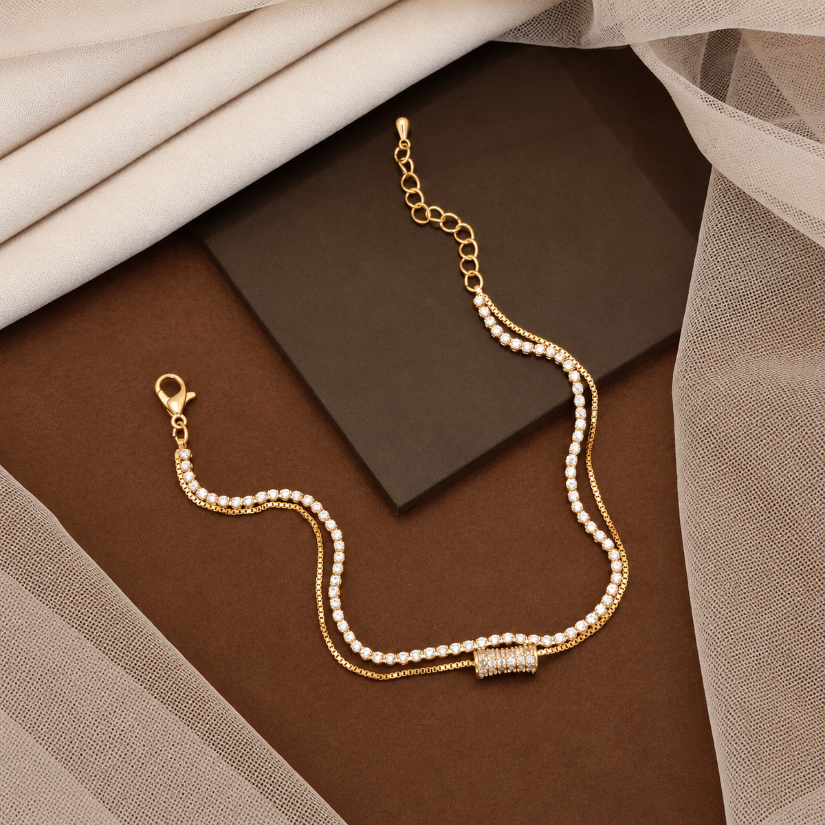 Gold Crystal Tennis Bracelet