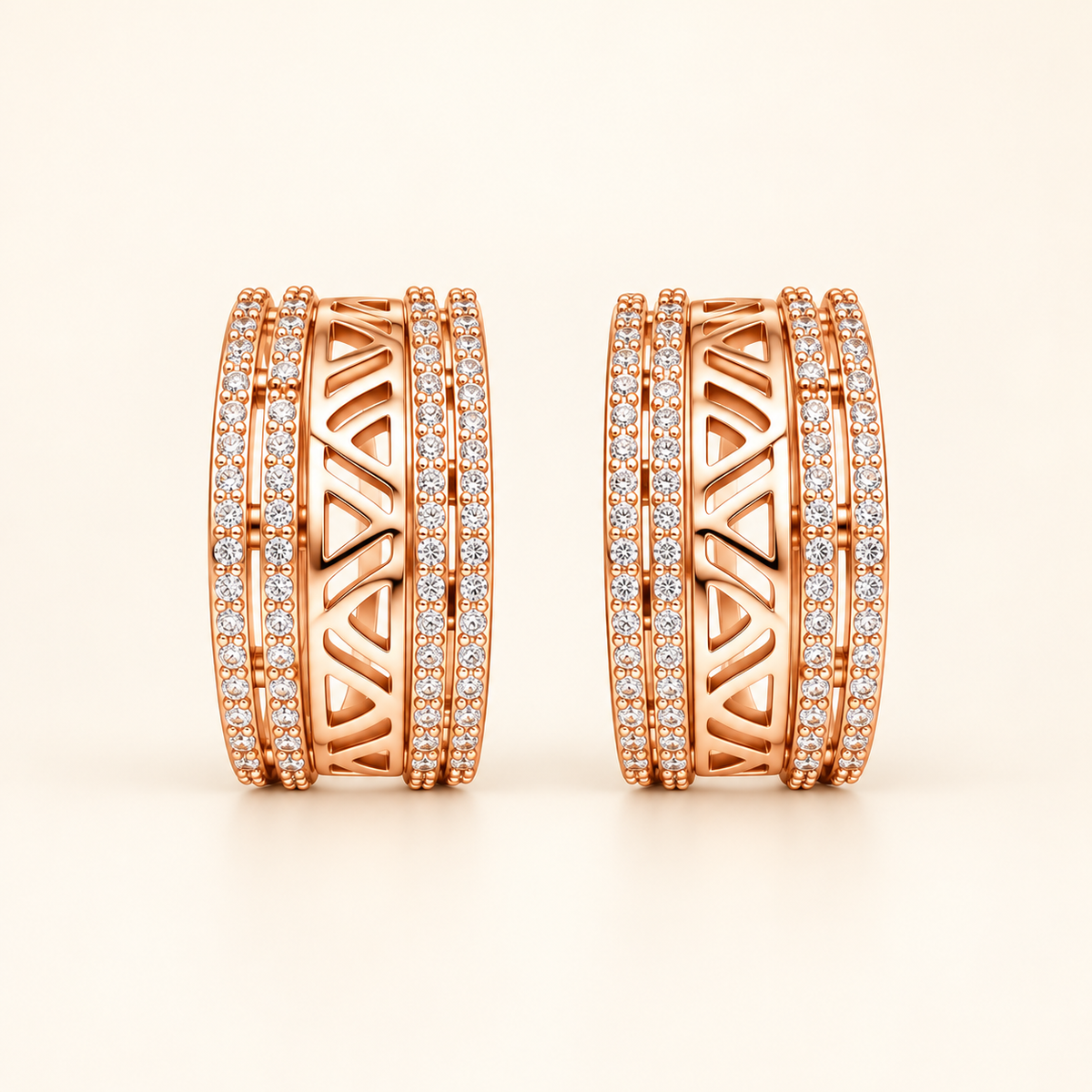 Openwork Crystal Band Ring