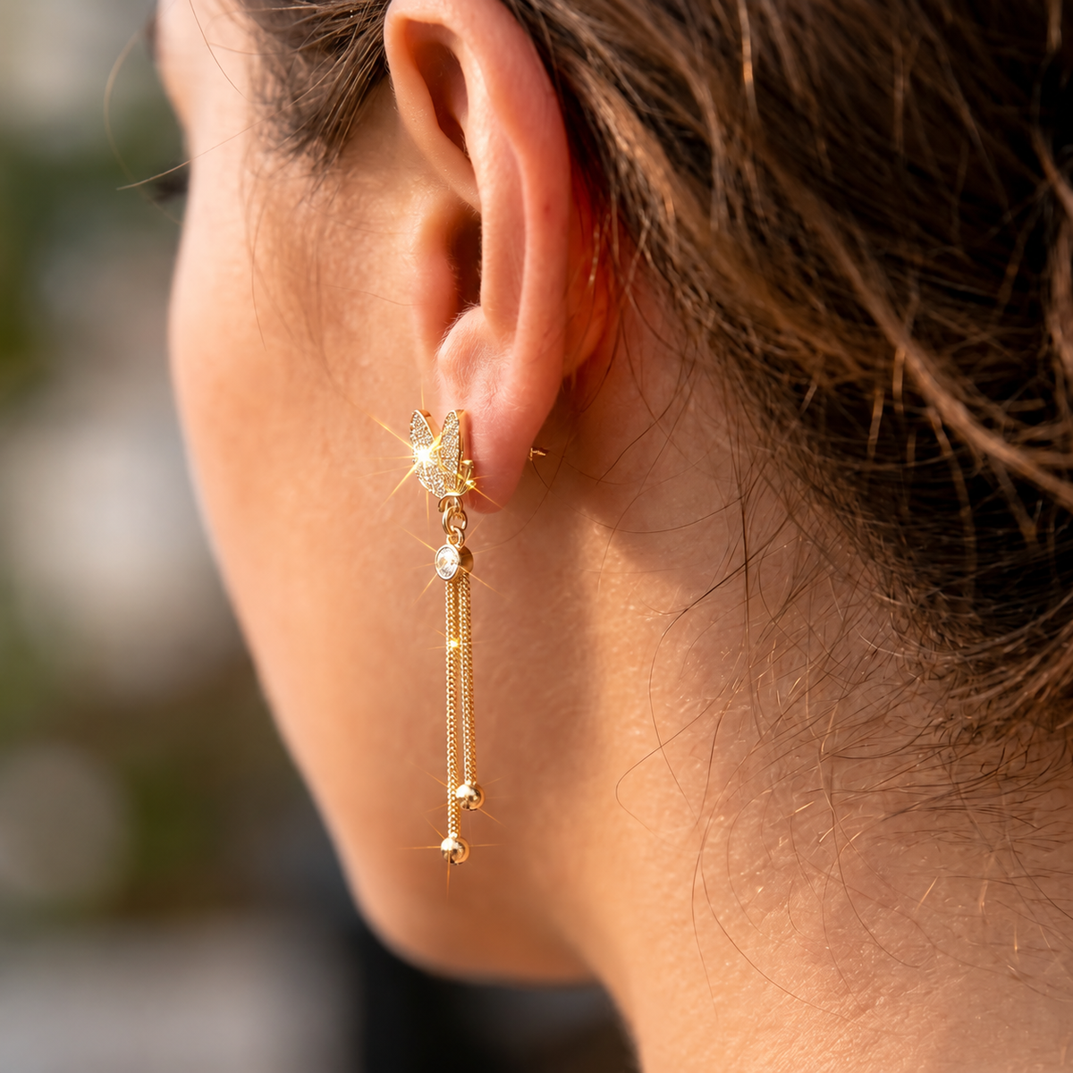 Butterfly Crystal Drop Earrings