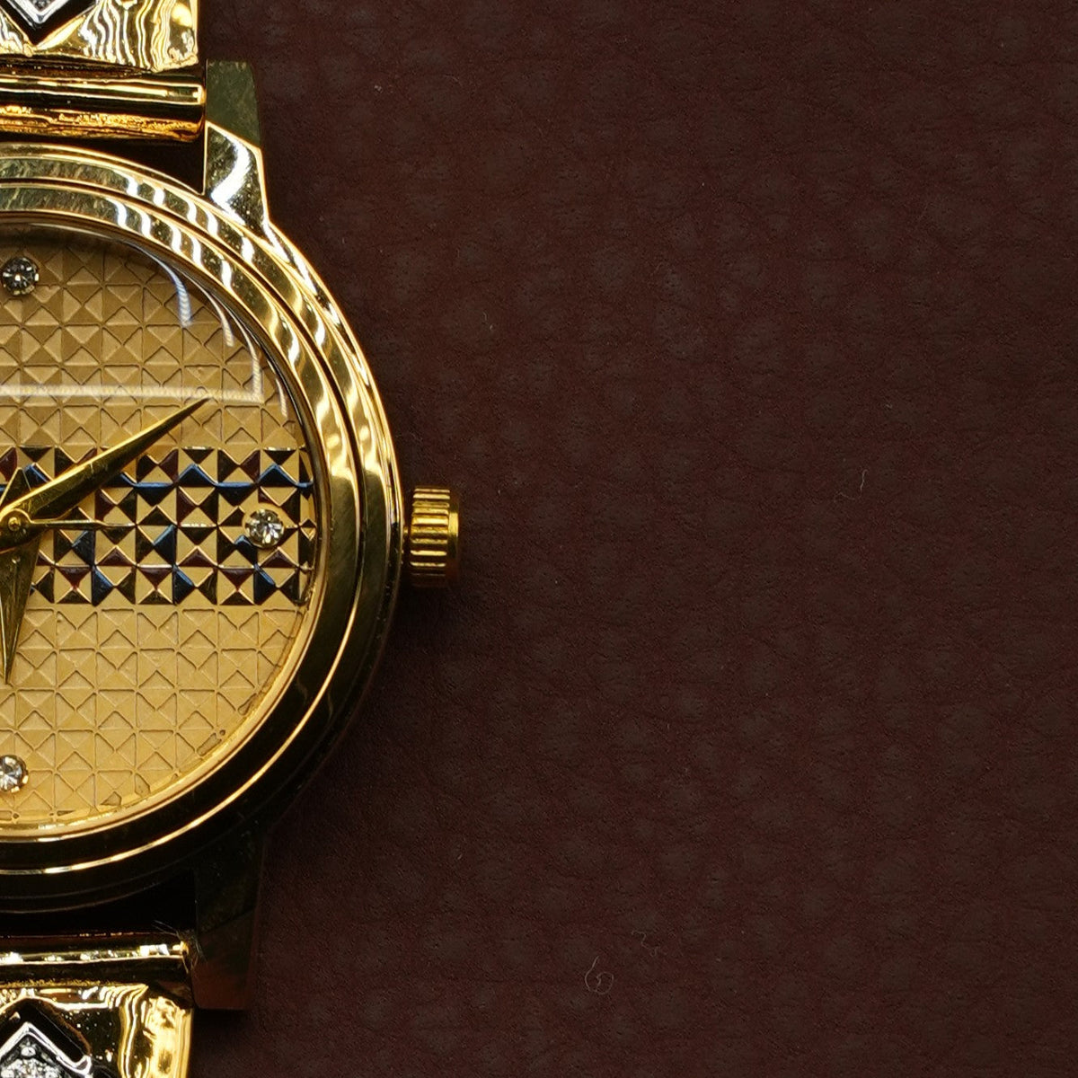 Luxury Gold Tone Diamond Accent Bracelet Watch for Women