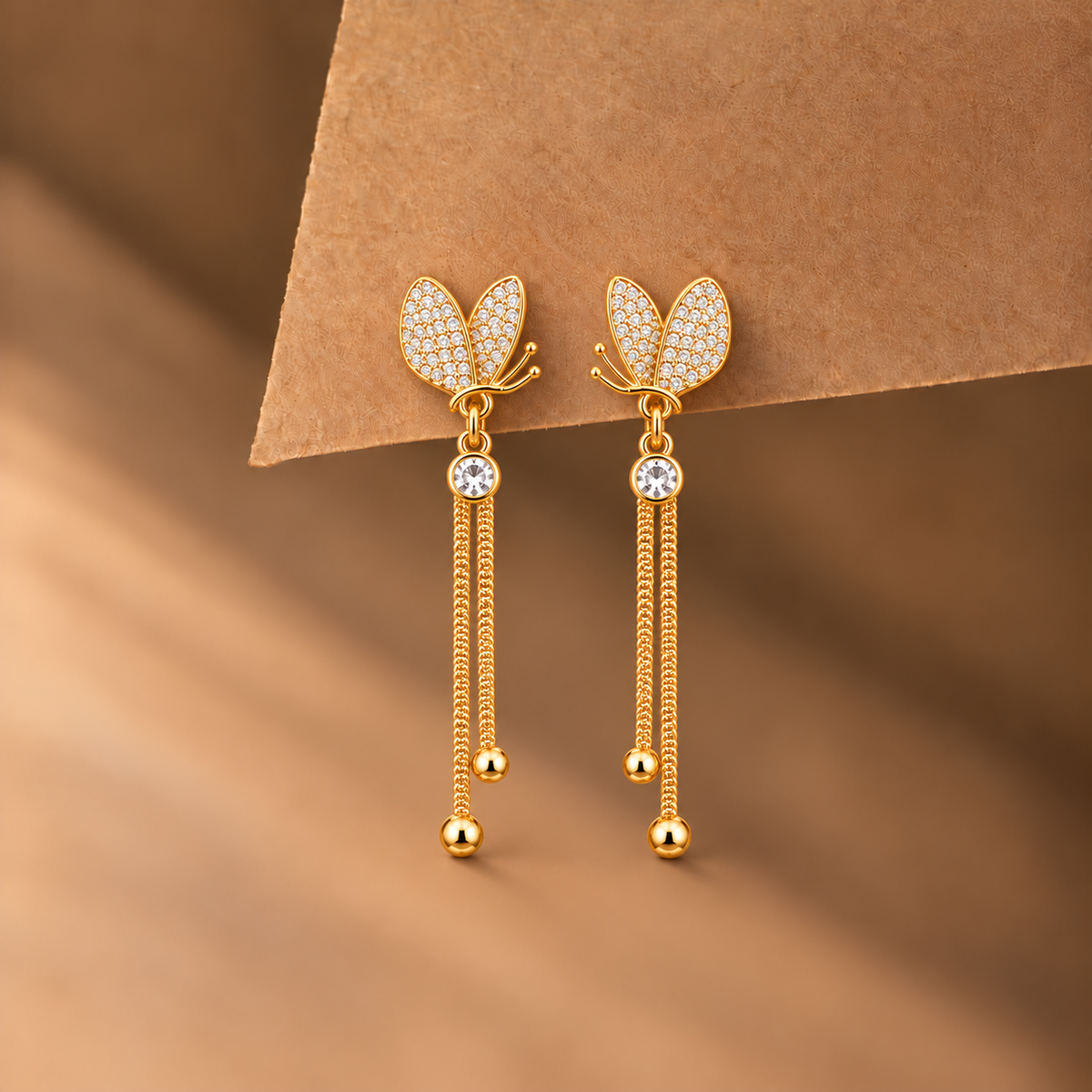 Butterfly Crystal Drop Earrings