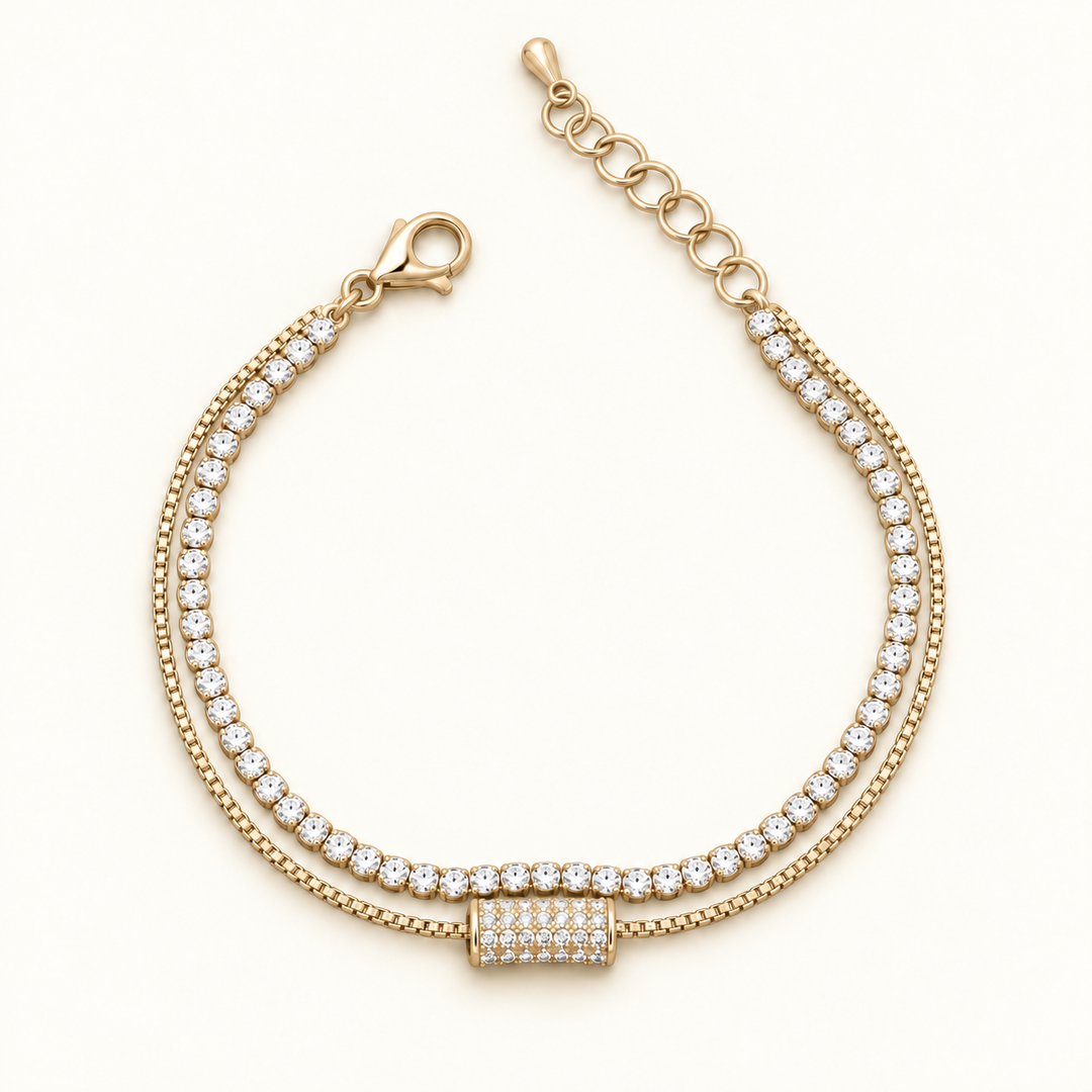 Gold Crystal Tennis Bracelet